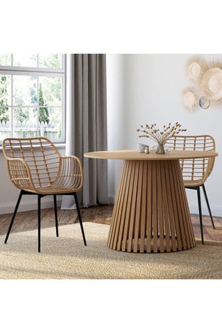 2 cadeirões Cuba - Imitação rotim e preto