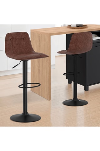 2 bancos de bar Edison - 39 x 83-104 x 42 cm