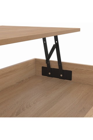 Mesa de centro elevável Spider - Imitação de madeira e preto