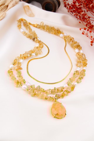Collier - Perles de culture et citrines