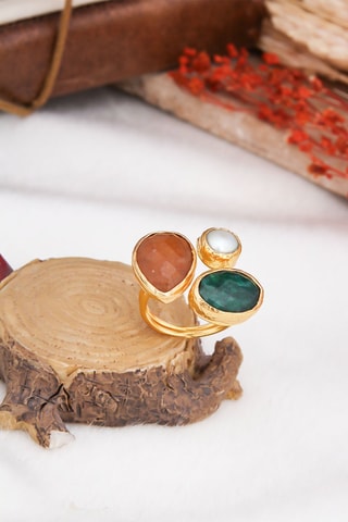 Bague - Citrine et agate