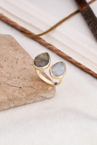 Bague - Labradorite et pierre de lune