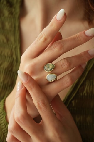 Bague - Labradorite et pierre de lune