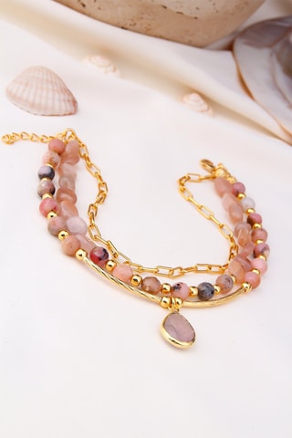 Bracelet de cheville 3 rangs - Pierres de soleil  