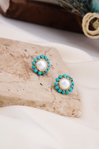 Puces - Plaqué or jaune et perles de culture