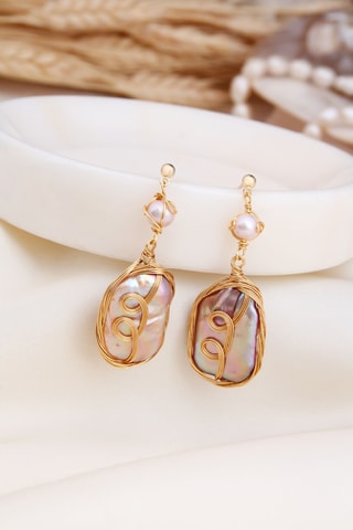 Boucles d’oreilles - Plaqué or jaune et perles de culture 