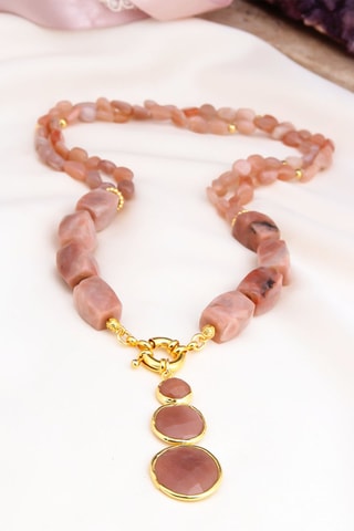 Collier - Plaqué or jaune et pierres de soleil