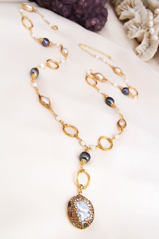 Collier - Doré et blanc