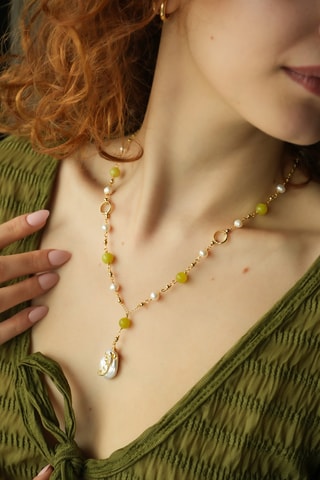 Collier - Doré et blanc