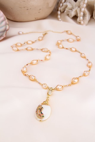 Collier - Doré et blanc