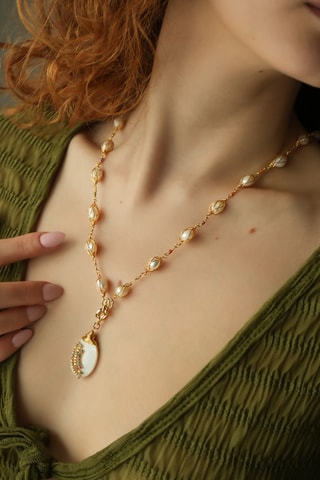 Collier - Doré et blanc