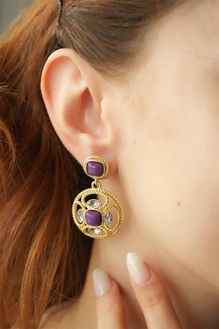 Boucles d’oreilles - Améthystes et zircons