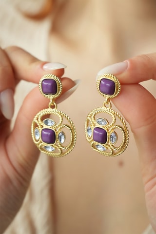 Boucles d’oreilles - Améthystes et zircons