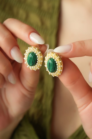 Boucles d’oreilles - Malachites