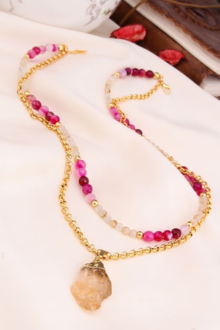 Collier - Agates et citrines