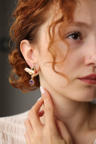 Boucles d'oreilles - Perles de culture et zircons