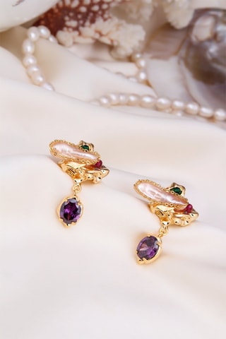 Boucles d'oreilles - Perles de culture et zircons