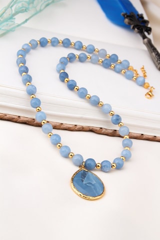 Collier - Doré à l'or fin jaune et opales