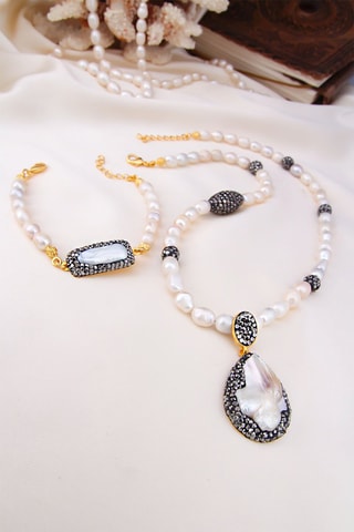 Parure dorée à l'or fin jaune - Perles de culture