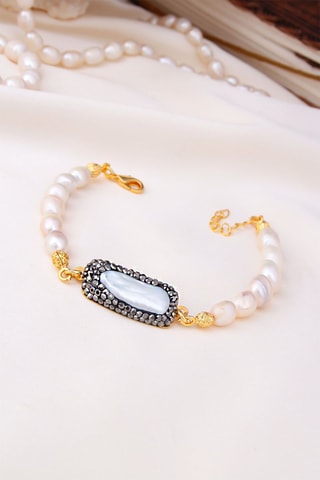 Parure dorée à l'or fin jaune - Perles de culture