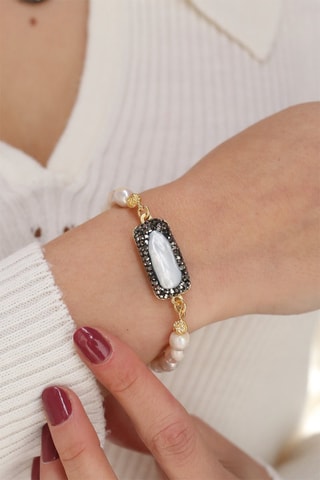 Parure dorée à l'or fin jaune - Perles de culture