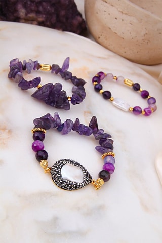 3 bracelets - Améthystes