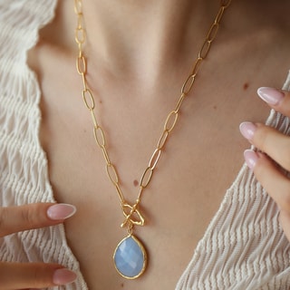 Collier - Laiton plaqué or & opale