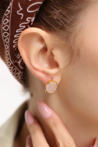 Puces Bronze doré jaune et quartz