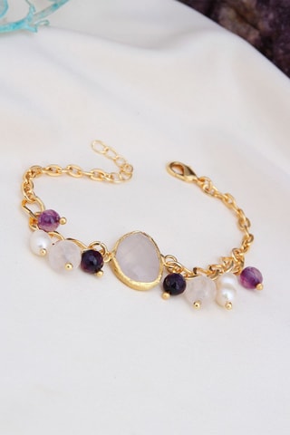 Bracelet - Améthystes et quartz rose