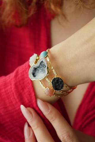 Jonc - Variscites, turquoise et pierre de soleil