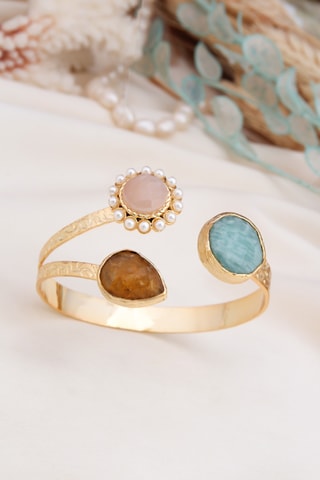 Jonc - Pierre de soleil, quartz et amazonite