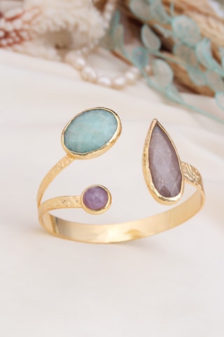 Jonc - Quartz fraises et amazonite 