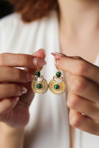 Boucles d’oreilles - Malachites