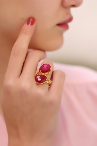 Bague - Bronze et agates