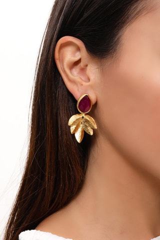 Boucles d'oreilles dorées à l'or fin jaune - Œils-de-chat