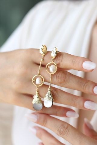 Boucles d’oreilles - Plaqué or jaune et perle de culture