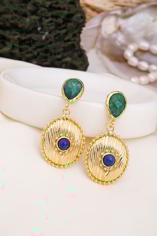 Boucles d’oreilles - Lapis-lazulis et agates