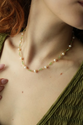 Collier - Perles de culture et cristaux véritables