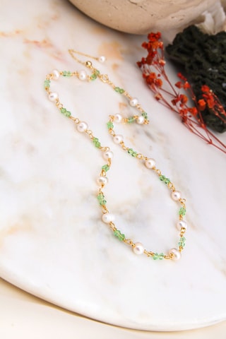 Collier - Perles de culture et cristaux véritables