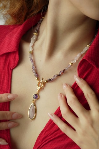 Collier - Améthystes et quartz
