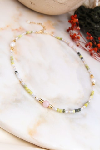 Collier - Plaqué or jaune, quartz et perles de culture