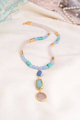 Collier - Quartz, amazonites et opales