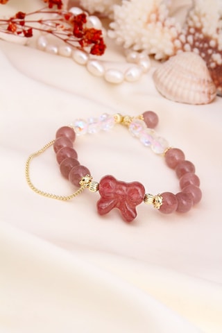 Bracelet - Plaqué or jaune et quartz