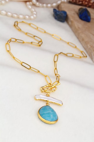 Collier - Opale et perle de culture