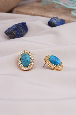 Boucles d’oreilles - Turquoises et zircons