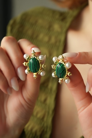 Boucles d'oreilles - Malachites