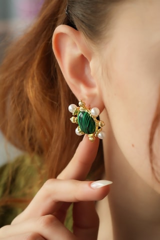 Boucles d'oreilles - Malachites