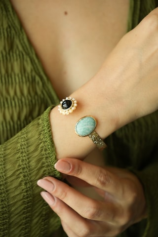 Jonc - Amazonite et onyx