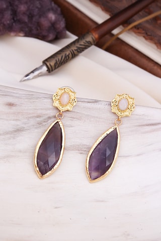 Boucles d'oreilles - Améthystes et quartz 