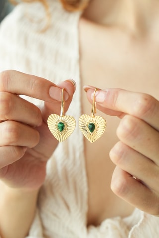 Boucles d'oreilles - Malachites